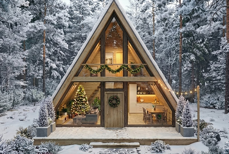 Готовый дом в стиле A-frame